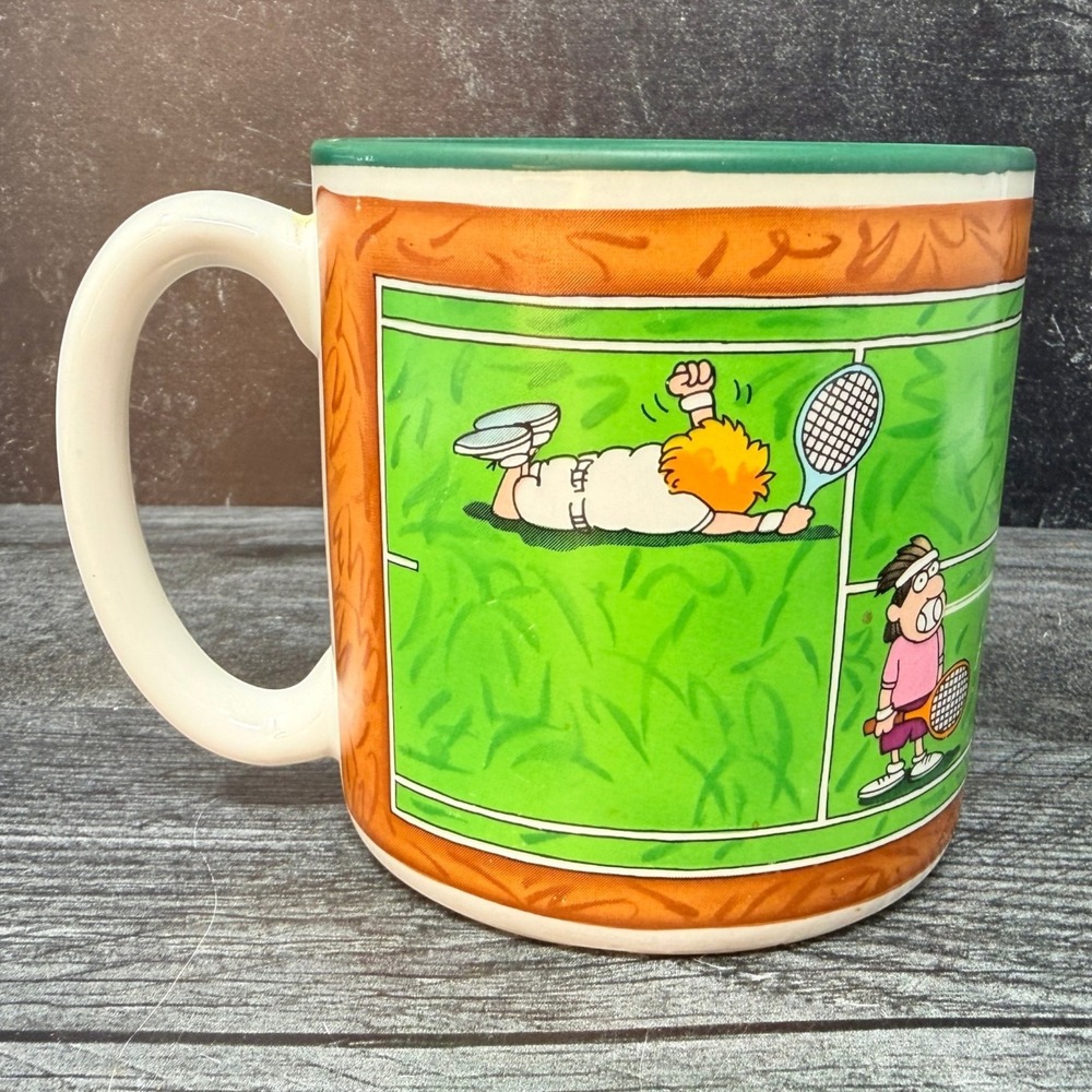 Potpourri Press Tennis Mug Blair Ceramic Green 1990 Vintage Sports Coffee Cup
